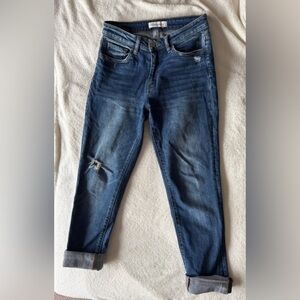 Flying Monkey Distressed Mid-Rise Skinny Jeans - Medium Wash - Size 26